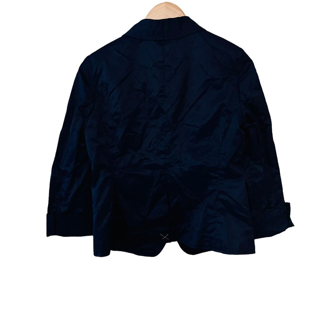 Talbots Kate Fit Taffeta One Button Blazer Size 6 NWT Blue - Picture 2 of 8